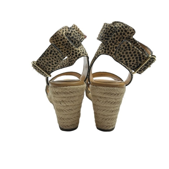 J Crew Animal Print Calf hair Espadrille Wedge Sandals - Picture 9 of 12